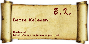 Becze Kelemen névjegykártya